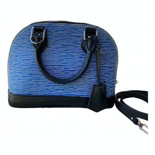Pre-Owned Louis Vuitton Alma Bb Blue Leather Handbag | ModeSens