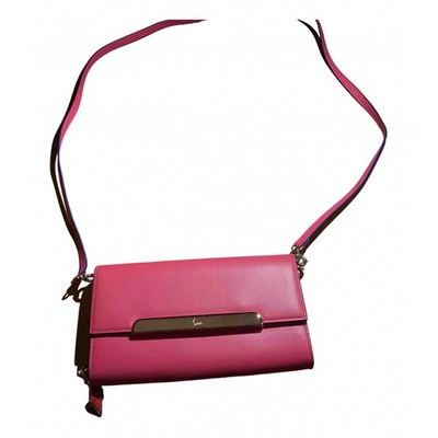 Pre-owned Christian Louboutin Pink Leather Clutch Bag
