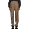 LEMAIRE BROWN BELTED PLEATS TROUSERS