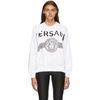 VERSACE VERSACE WHITE VINTAGE MEDUSA COLLEGE SWEATSHIRT