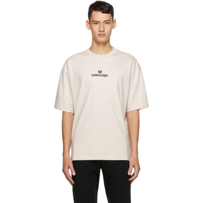 Balenciaga Oversized Wrinkled Tee With Vintage Sponsor Logo In White