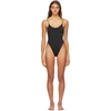 Versace Black Greek Key One-piece Swimsuit