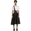 JUNYA WATANABE JUNYA WATANABE BLACK FAUX-LEATHER ONE-STRAP SUSPENDER SKIRT