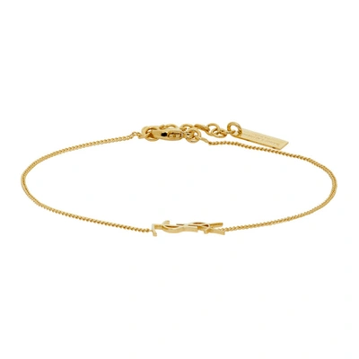 Saint Laurent Interlocking Monogram Bracelet In Gold