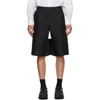 COMME DES GARÇONS HOMME DEUX BLACK TWILL GARMENT TREATED SHORTS