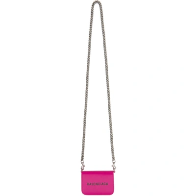 Balenciaga Pink Cash Mini Wallet Bag In 5560 Fuchsi