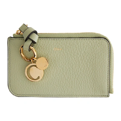 Chloé Chloe Green Alphabet Zip Around Card Holder In 38a Lgteuca