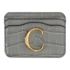 CHLOÉ GREY CROC 'CHLOÉ C' CARD HOLDER