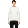 SAINT LAURENT WHITE DISTRESSED SWEATER