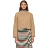 JW ANDERSON JW ANDERSON TAN CROPPED OVERSIZE SWEATER