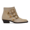 Chloé Neutrals Beige Susanna 30 Studded Leather Ankle Boots In 28u Beige