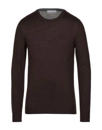 Grey Daniele Alessandrini Sweaters In Dark Brown