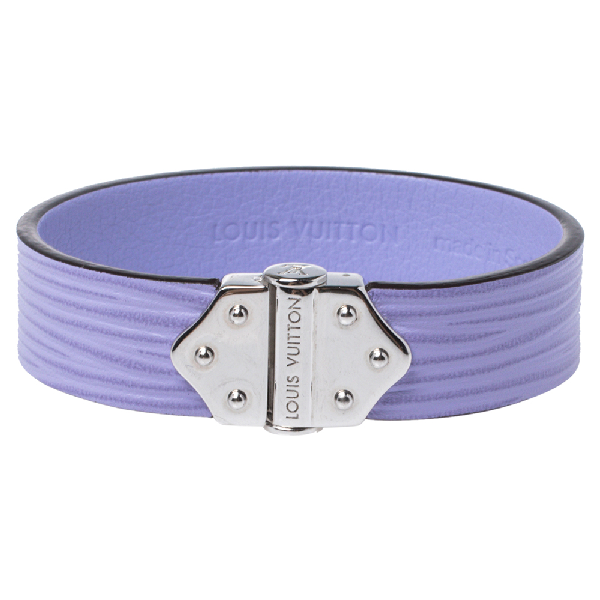 Pre-Owned Louis Vuitton Purple Epi Leather Spirit Bracelet Size 17 | ModeSens