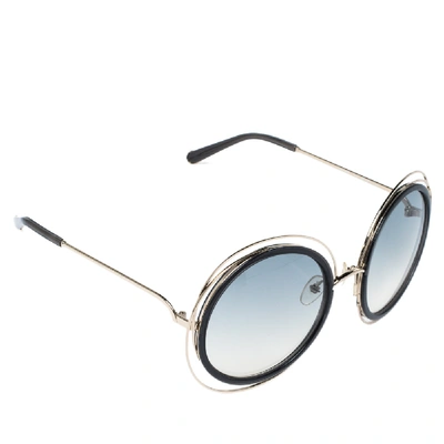 Pre-owned Chloé Gold & Smoke/ Grey Gradient Ce120s Carlina Round Sunglasses