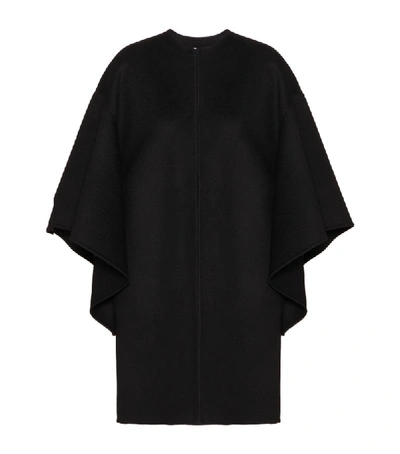 Valentino Wool And Cashmere-blend Felt Cape In No Black