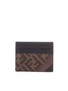FENDI CARD HOLDER WITH BROWN AND BLACK LOGO