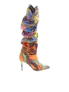 VERSACE JEANS COUTURE MULTICOLOR PAISLEY FANTASY POINTED BOOTS