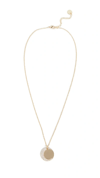 Jules Smith Moon Crystal Charm Necklace In Gold