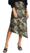 ALICE AND OLIVIA MAEVE ASYMMETRIC SLIP SKIRT