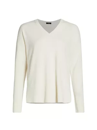 Theory Karenia V-neck Cashmere Sweater In Ivory