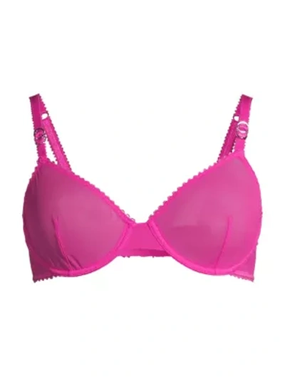 Stella Mccartney Ester Jiving Stretch-mesh Mid-rise Briefs In Fuscia Pop