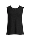 Misook Sparkle Scoopneck Tank In Black