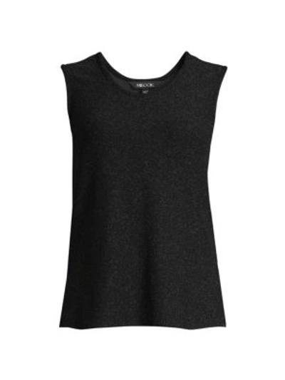 Misook Sparkle Scoopneck Tank In Black