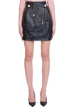 VERSACE SKIRT IN BLACK LEATHER,11505150