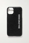 BALENCIAGA PRINTED TEXTURED-LEATHER IPHONE 11 CASE