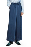 SCOTCH & SODA WIDE LEG DRAWSTRING SATIN PANTS,159051