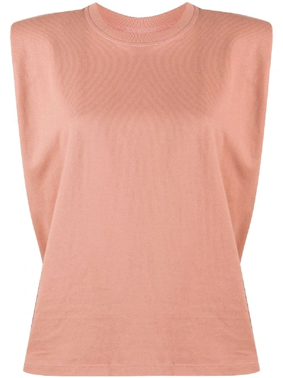 Styland Padded Shoulder Tank Top In Pink