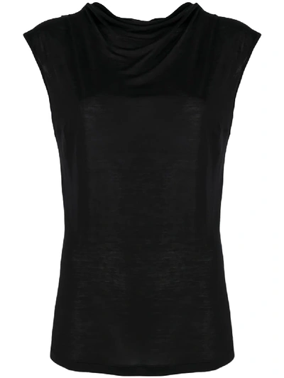 Styland Cowl Neck Sleeveless Top In Black
