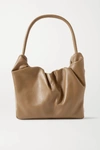 STAUD FELIX RUCHED LEATHER SHOULDER BAG