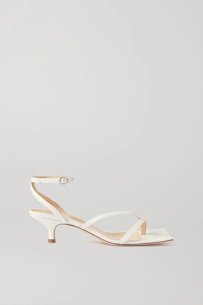 A.w.a.k.e. Kitten Heel Strappy Sandals In White