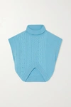 ANDERSSON BELL KYLA CROPPED CABLE-KNIT TURTLENECK WOOL VEST