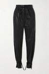 ISABEL MARANT DUARDO TIE-DETAILED LEATHER TAPERED PANTS