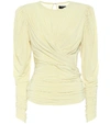 Isabel Marant Gimli Ruched Stretch Jersey Top In Yellow