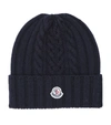 MONCLER LOGO WOOL BEANIE,P00485012