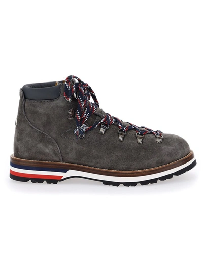 Moncler Peak Leather Lace-up Ankle Boot, Dark Brown