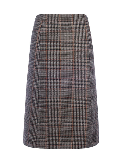 Prada Houndstooth-pattern Pencil Skirt In Multicolour