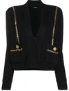 BALMAIN CONCEALED CHAIN-TRIMMED CARDIGAN