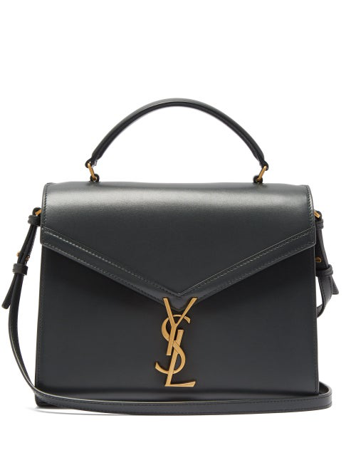 Saint Laurent Cassandra Medium Ysl Leather Crossbody Bag In Dark Green