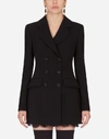 Dolce & Gabbana Wool Blend Double-breasted Jacket In Black