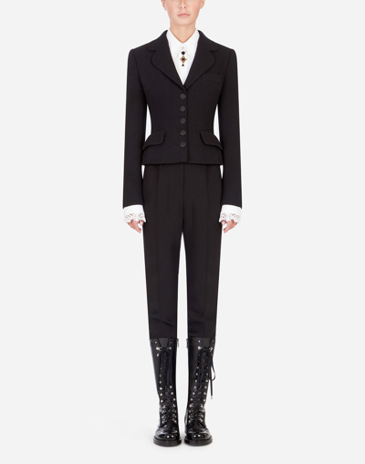 Dolce & Gabbana Short Single-breasted Dolce Jacket In Black
