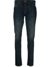 Polo Ralph Lauren Stonewashed Mid-rise Skinny Jeans In Blue