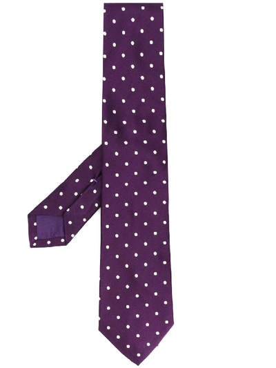 Polo Ralph Lauren Polka-dot Silk Tie In Purple