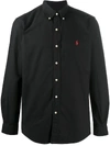 Polo Ralph Lauren Black Shirt With Pony Embroidery In Black
