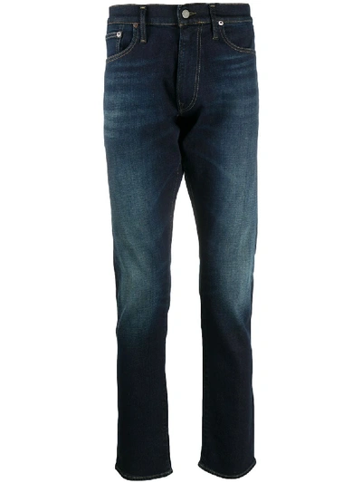 Polo Ralph Lauren Stonewashed Slim-fit Jeans In Blue