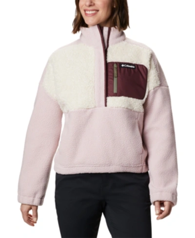 Columbia Lodge Sherpa Pullover Fleece In Pink