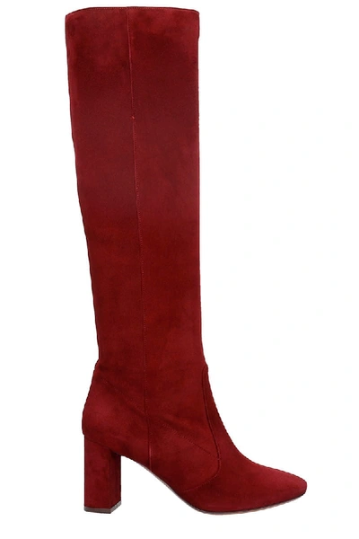 L'autre Chose High Heels Boots In Bordeaux Suede